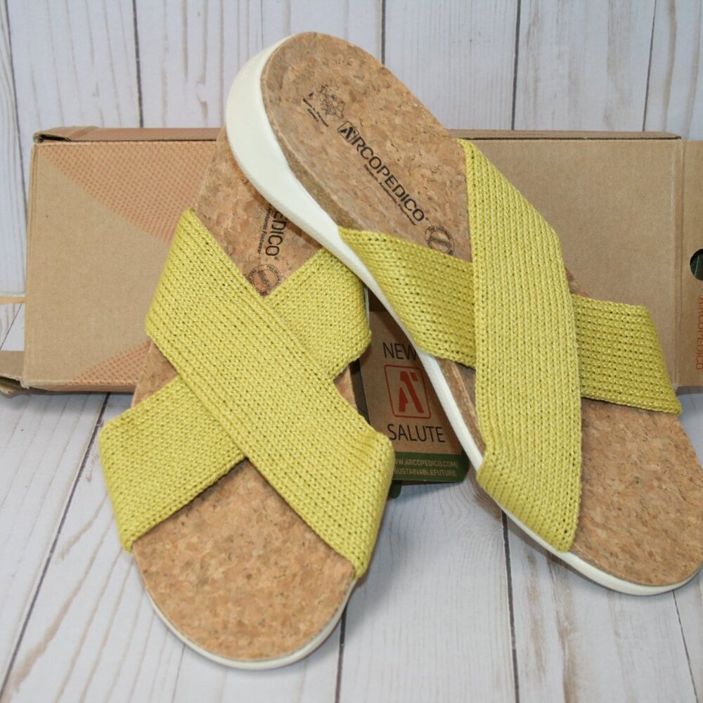 Arcopedico Pantanal Knit Sandal Mustard Size 40